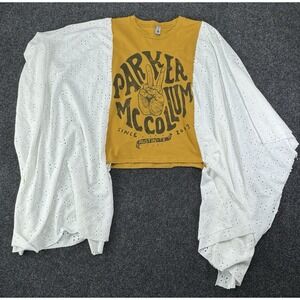 Parker McCollum Austin TX Band Tee Upcycled Eyelet Sleeve Boho Top Sz S